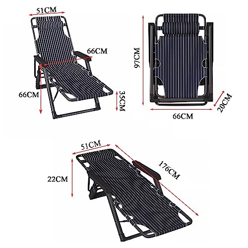 Chaise longue pliable réglable 5 positions avec coussin pour extérieur - 3
