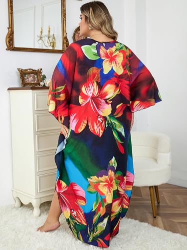 Image of sunforyou Kaftan Dresses for Women Stylish Caftans Plus Size Beach Cover up Soft Loungewear