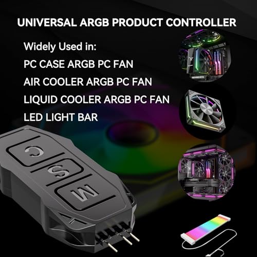Kit de controlador de ventilador de PC RGB GSCOLER con modos de iluminación para carcasa 2