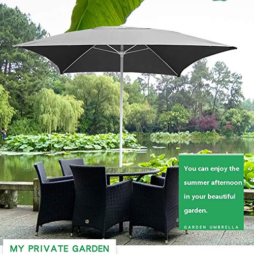 Parasol de table de jardin carré 2m bleu clair extérieur cour piscine - 5