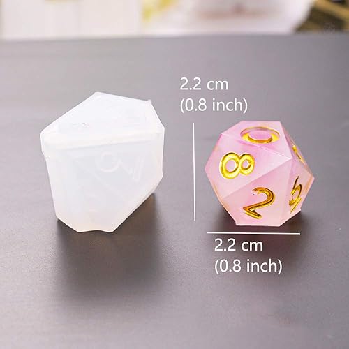 Miniatura 4 de 3 moldes de silicona para dados de 3 formas con números del alfabeto, moldes de resina epoxi, dados cuadrados, triangulares, moldes de dados