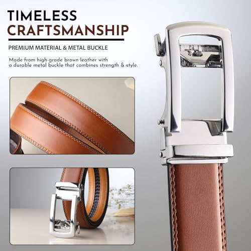 Image of Men's Vegan Leather Belt for Men, Formal /Casual,Autolock| Fit on up to 38 Inches Waist size