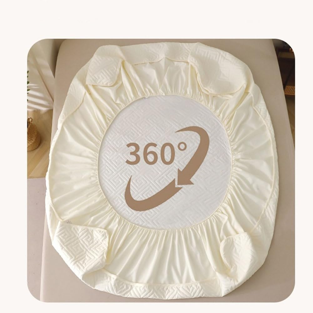Coprimaterasso Impermeabile Matrimoniale, Lenzuolo con Angoli Elasticizzati e Tasca Profonda, Copertura Completa, Tessuto Traspirante e Morbido per la Protezione del Letto (Kaki, 120 * 200 c