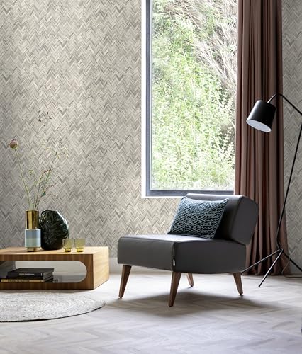 Acabado exclusivo en gris claro del papel pintado Rasch Beachhouse 410365 con textura de madera 5