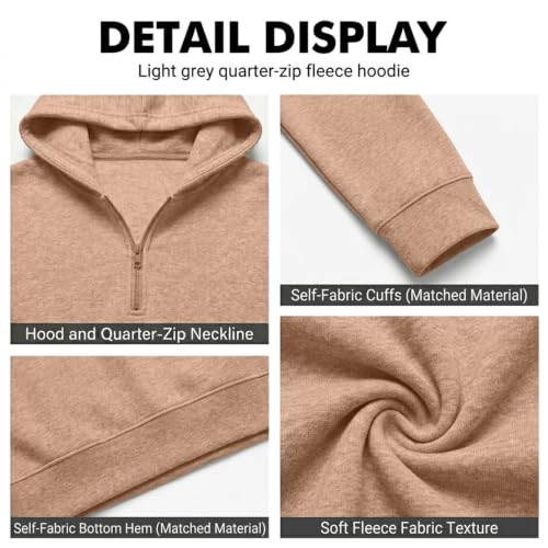 Mens Zipper Hoodie Fleece 1/4 Zip Classic Big and Tall Oversized Hoodies - image 4