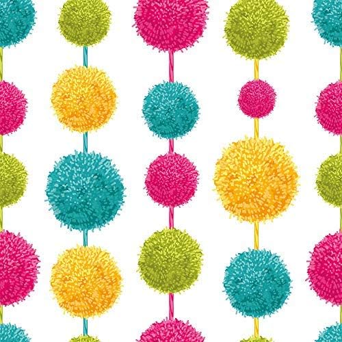 Walls By Me Peel and Stick Yellow and Fuchsia Retro Teens Removable Wallpaper 6125-2ft x 10.5ft (61x320cm)
