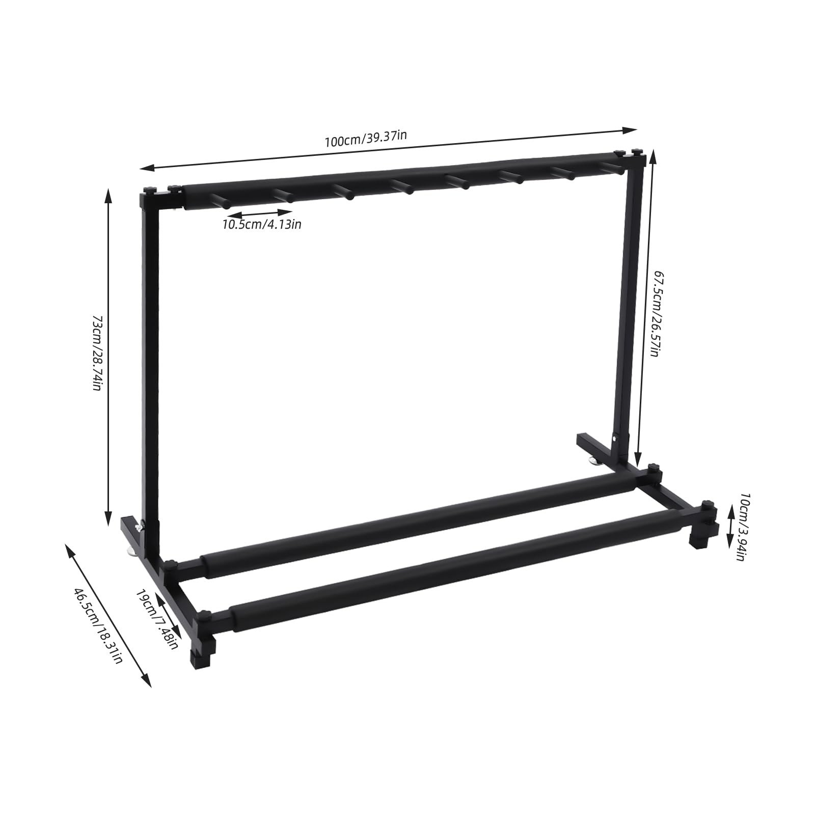 Soporte plegable para guitarras acústicas, guitarras eléctricas, bajos, 7 posiciones