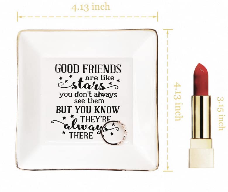 Good Friend Trinket Dish - Jewelry Tray with Friendship Quote -5 Good Friend Trinket Dish - Jewelry Tray with Friendship Quote -5
