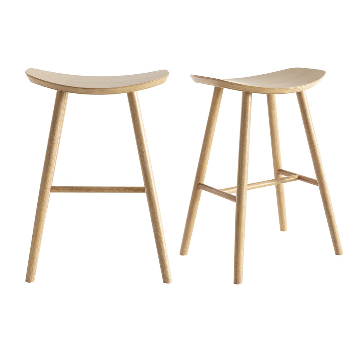 Miliboo - Taburetes de barra de madera clara (65 cm, lote de 2)