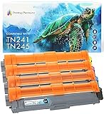 Garantie 3 ans 4 Compatibles TN-241 TN-245 Cartouches de Toner pour Brother DCP-9020CDW MFC-9140CDN MFC-9330CDW MFC-9340CDW HL-3140CW HL-3150CDW HL-3170CDW MFC-9130CW - Noir/Cyan/Magenta/Jaune, Grande Capacité