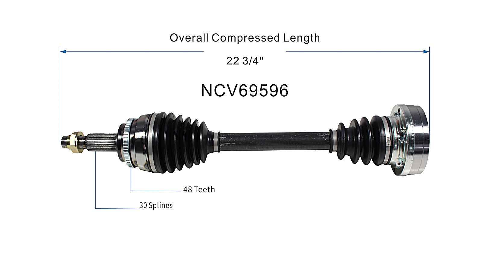 GSP NCV69596 CV - Assemblage d'arbre d'essieu - Avant droit (côté passager)