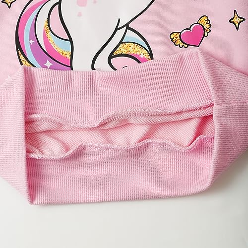 Image of Little Girls Outfits 2 Piece Toddler Long Sleeve Sweatshirt Leggings Pants Fall Winter Clothing Set 2-10 Years