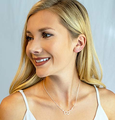 Altitude Boutique Simple Happiness Serotonin Molecule Necklace, Serotonin Neurotransmitter Necklace, Science Jewelry for Science Lovers (Silver, Gold, Rose Gold)3