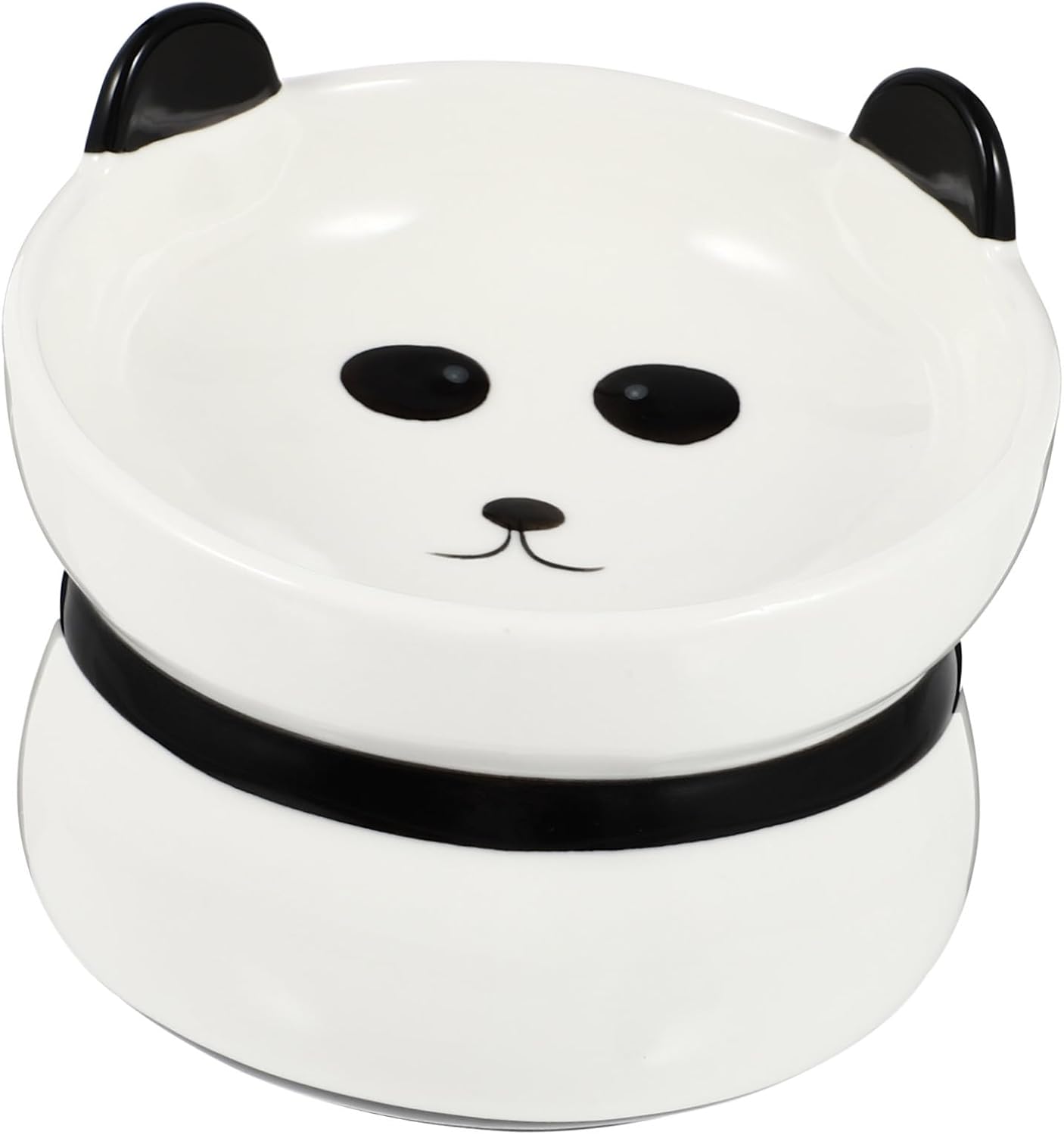 Anti-flip Ceramic Cat Bowl with Neck Guard Non-Slip Capacity Pet Food Dish for Puppies and Cats Easy to Clean Feeding Bowl