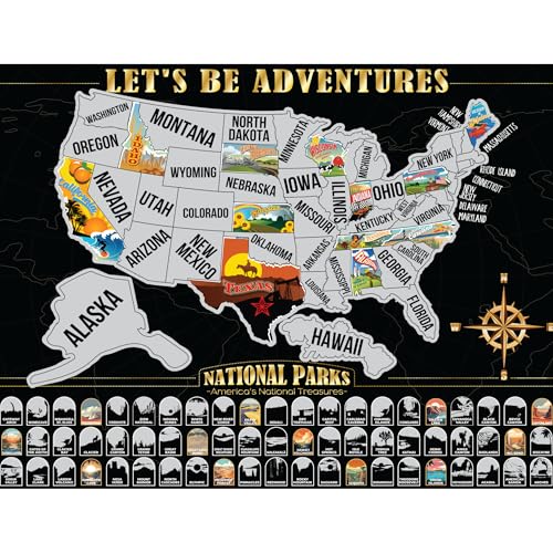 Sensemory Scratch Off Map Of United States cover
