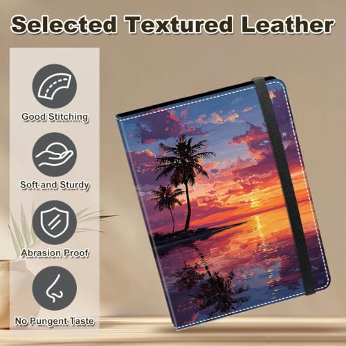 Image of Photo Album 4x6 120 Photos with Strong Elastic Band, Tropical Palm Tree | Large Capacity Premium Leather Picture Album, Portable Wallet Albums Photo Book for Family Anniversaries Wedding Baby