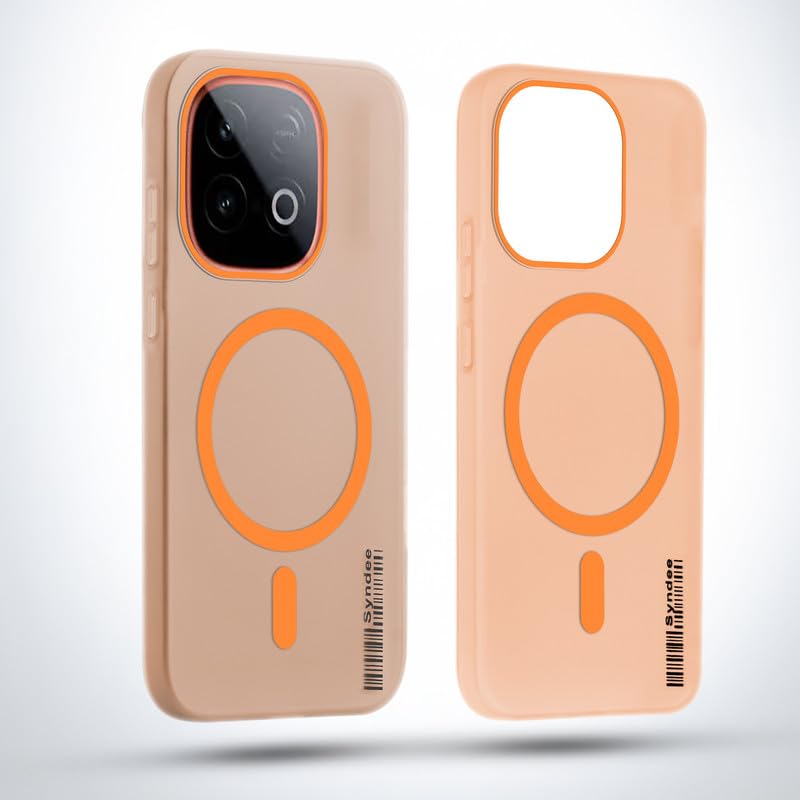 Image of Mr. Case Back Cover for iQOO Neo 10 5G Sleek Frosted Translucent Back Only Compatible with Wireless Magnetic Accessories | Anti-Scratch Shockproof Phone Case - Orange