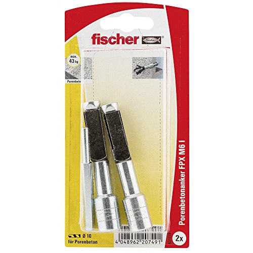 fischer 531119 Porenbetonanker SB-Karte, Inhalt: 2 x FPX M6 I, 1 x Setzwerkzeug