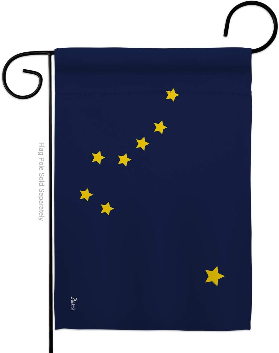 Alaska Burlap Garden Flag Americana States USA American Territories Republic Small Decorative Gift Yard House Banner Double-Sided Made In 13 X 18.5