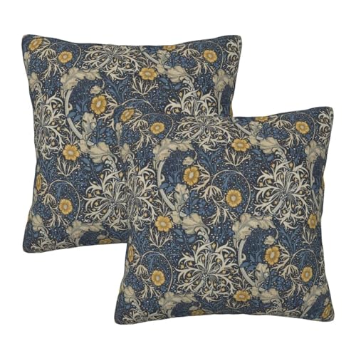 枕カバー William Morris ウィリアムモリス 花柄 クッションカバー 2枚セット 座布団カバー まくらカバー おしゃれ 可愛い ソファ背当て 抱き枕 インテリア飾り オフィス 部屋飾り 四季通用 40X40cm