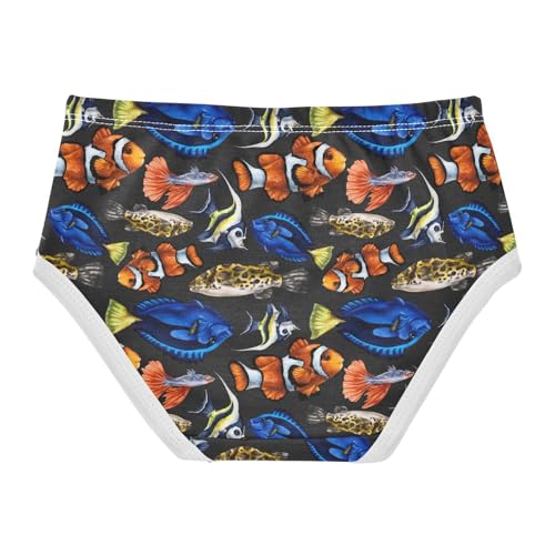 Little Girls' Soft Cotton Underwear Kids Breathable Comfort Marine Tropical Fish Panties Briefs Toddler2