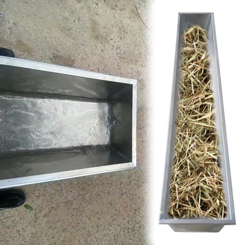Ual Use Animal Trough Feeder for Barn & Pasture, Weather-Resistant Equine Water Trough/ Farm Feed Dispenser, Cattle/ Horses/ Sheep Livestock Feed Storage Hay Feeder(L 120cm(47 1/5