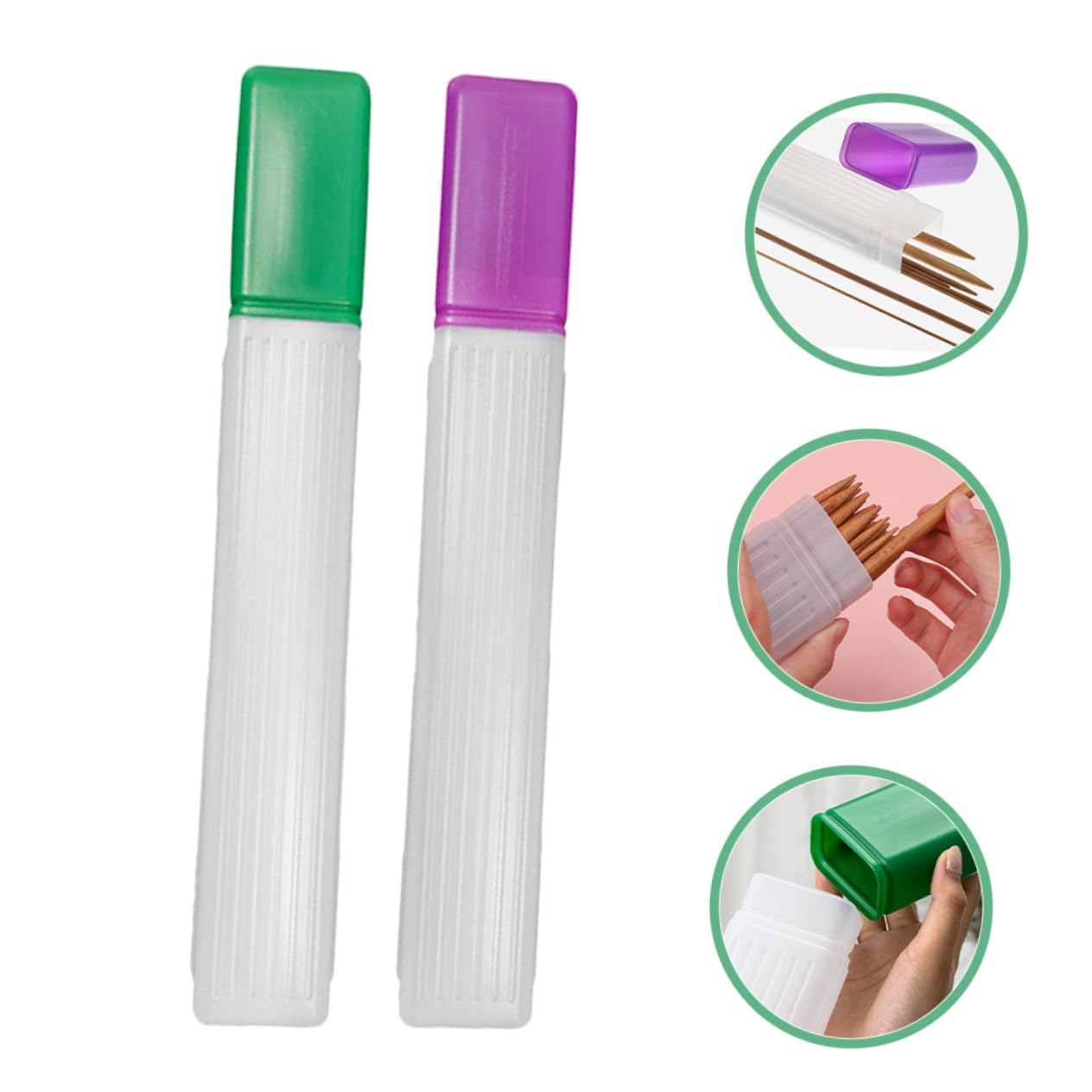 NUOBESTY 5 Juegos Aguja Para Suéter Accesorios De Coser Equipo Estuche De Almacenamiento De Agujas De Tejer Caja De Almacenamiento De Agujas De Ganchillo Contenedores De Agujas 2 Piezas X 5