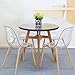 GreenForest Acrylic Ghost Chairs Clear Dining Chairs with Crystal Transparent Seat,Modern Mid Century Dining Chairs Set of 4, Plastic Shell Accent Side Chairs for Kitchen,Lounge