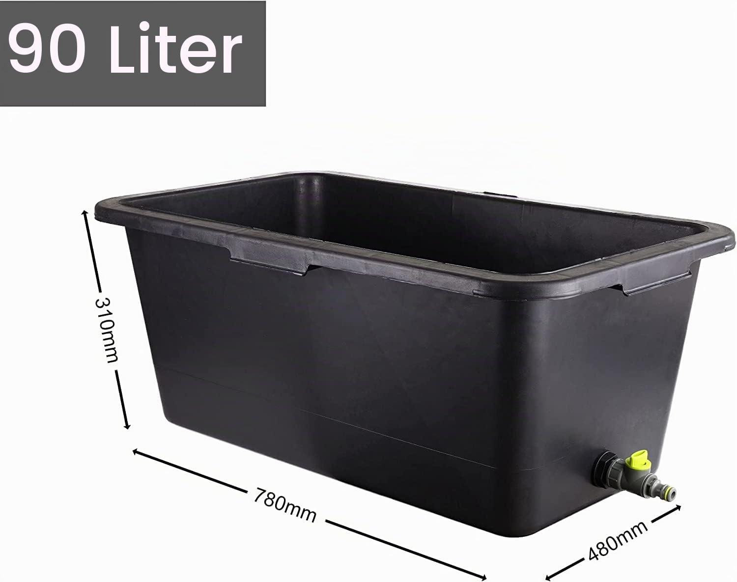 Prosper Plast Badewanne mit Ablaufventil für Hunde und Katzen, Haustierplanschbecken mit Wasserhahn, Kunststoff-Hundepool, 4 Größen (90 l; 78 x 48 x 31 cm)