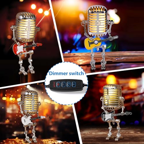 Lampe robot guitare jaune pour studio de musique et salon - 4