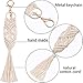 Syhood 4 Pieces Mini Macrame Keychains Boho Macrame Bag Charms with Tassels Handcrafted Accessory for Car Key Purse Phone Supplies, Beige