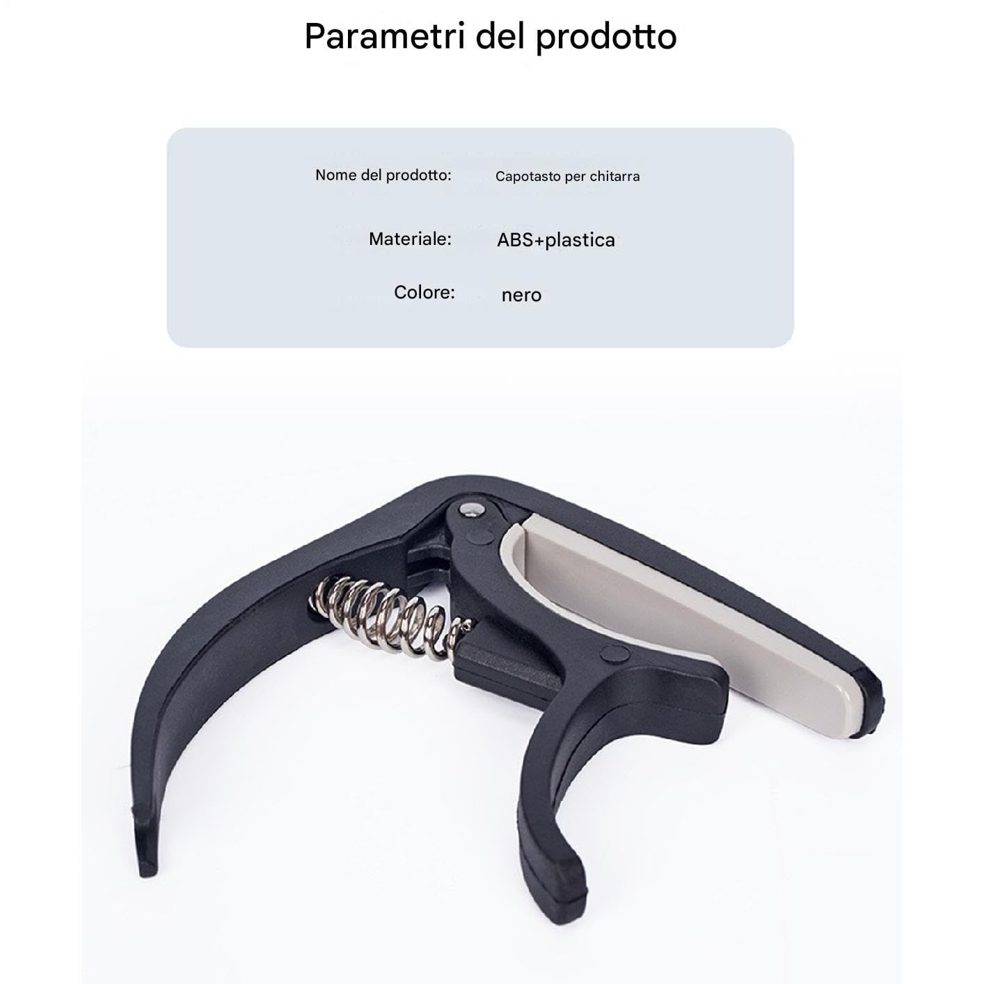 Capotasto Per Chitarra Universale - A Molla, In Metallo, Per Chitarre Acustiche Ed Elettriche
