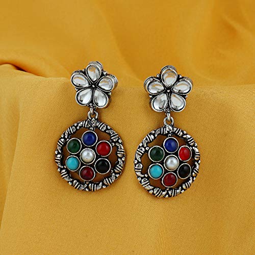 Oxidised Floral Earring (SKR56752)