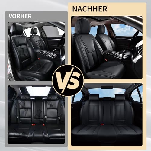Image of FLORICH Front Seat Covers for Cars, Luxury Waterproof Faux Leather Seat Covers Cushion, Car Seat Protectors Universal Fit for Most 5 Seats Vehicles - Red