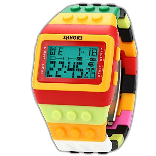 Block Silicone Digital Light Mens Lady Sport Wrist Watch Style 93