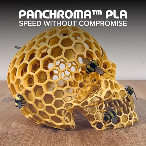 Image of Polymaker Panchroma PLA Yellow 3D Printer Filament, 1.75mm, 1kg Spool, Easy to Print, High Speed Printing, Tangle Free, AMS Compatible, Perfect for Toys, Decor, Miniatures, Models & Cosplay