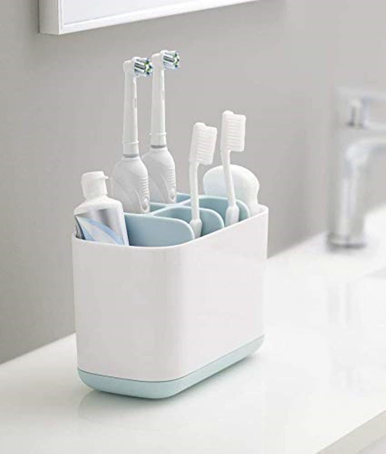 E-COSMOS Multipurpose Storage Holder Stand for Bathroom Toothbrush Tongue Cleaner Soap Comb Razor Shaving Kit and Toiletries Cosmetics Organizer (B09XJYWB4H) Amazon Price History, Amazon Price Tracker