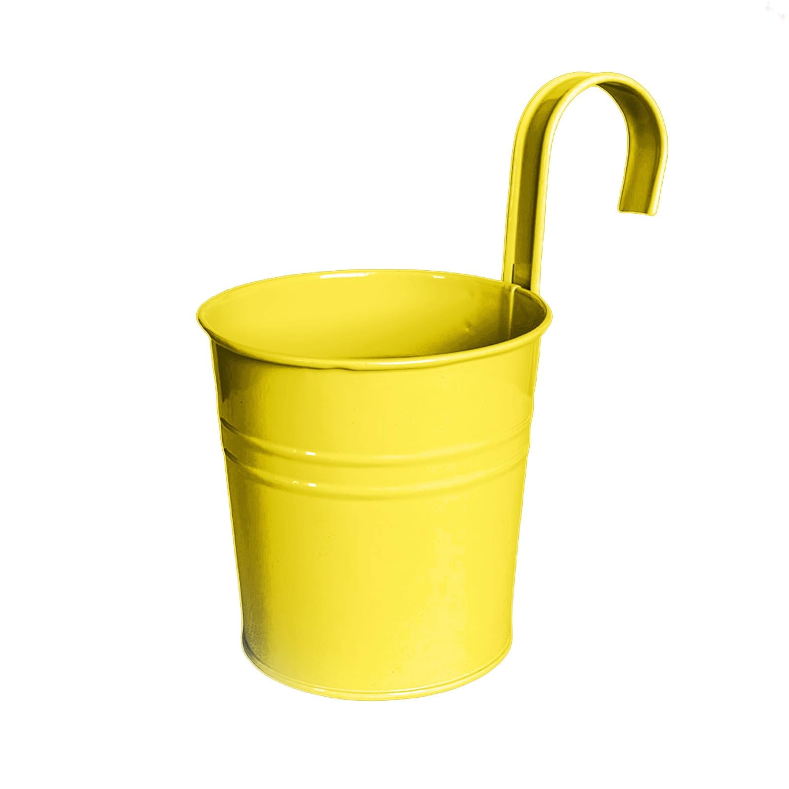 Hanging Metal Planter Flowerpot with Detachable Hook Drain Hole Railing Plant Pot for Balcony Garden Fence