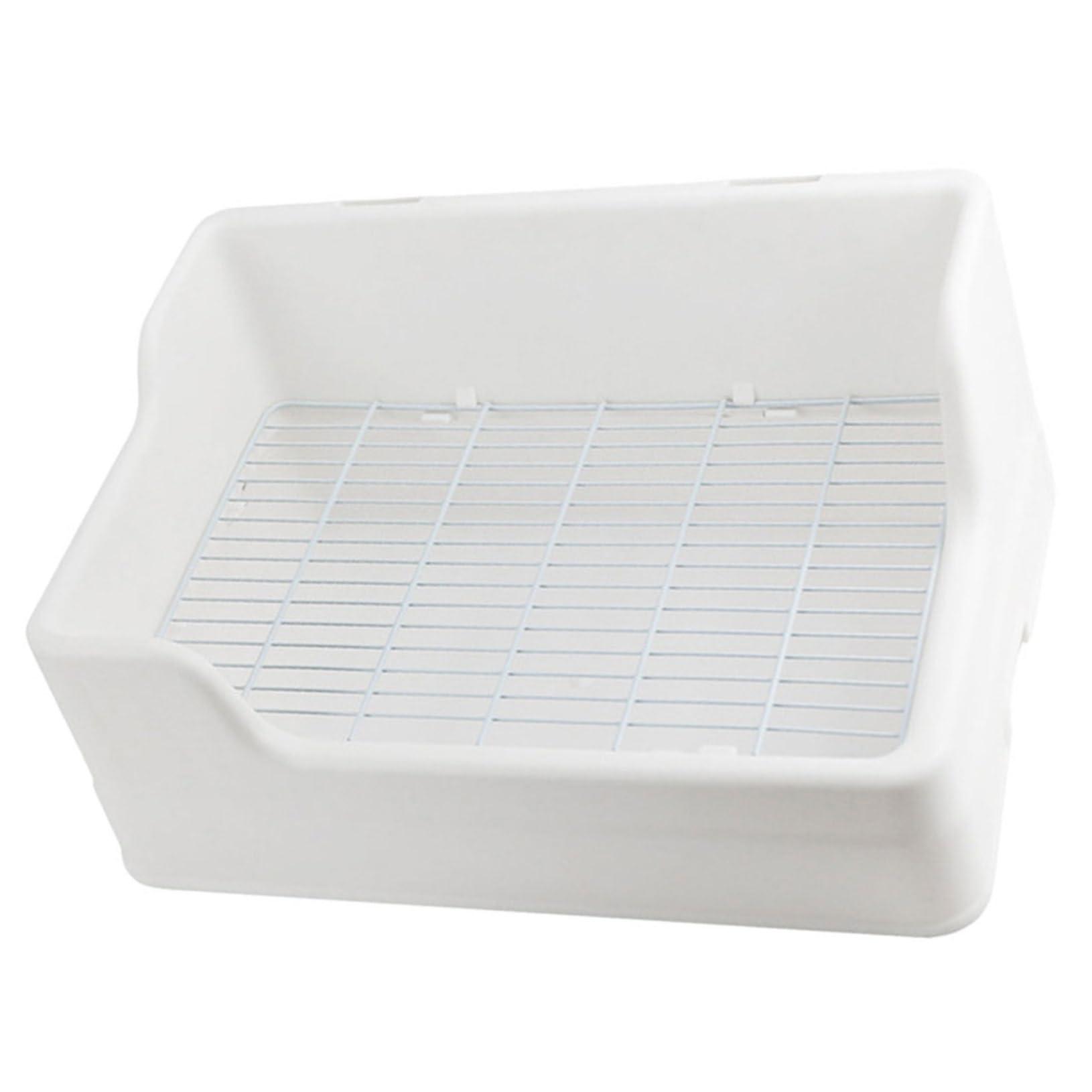 Ciieeo Lettiera per Coniglio in Plastica Bianca, Grande Dimensione, Facile da Pulire con Ingresso Ridotto, Design Separato in Due Parti, per Animali Domestici e Criceti