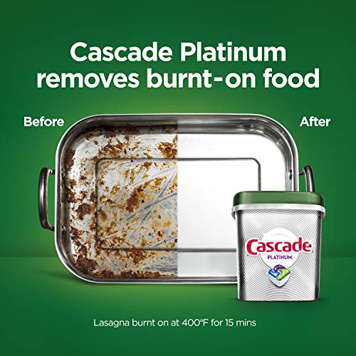Image of Cascade Platinum Actionpacs Dishwasher Detergent, Fresh Scent, 105 Count, Tub Refill Bags