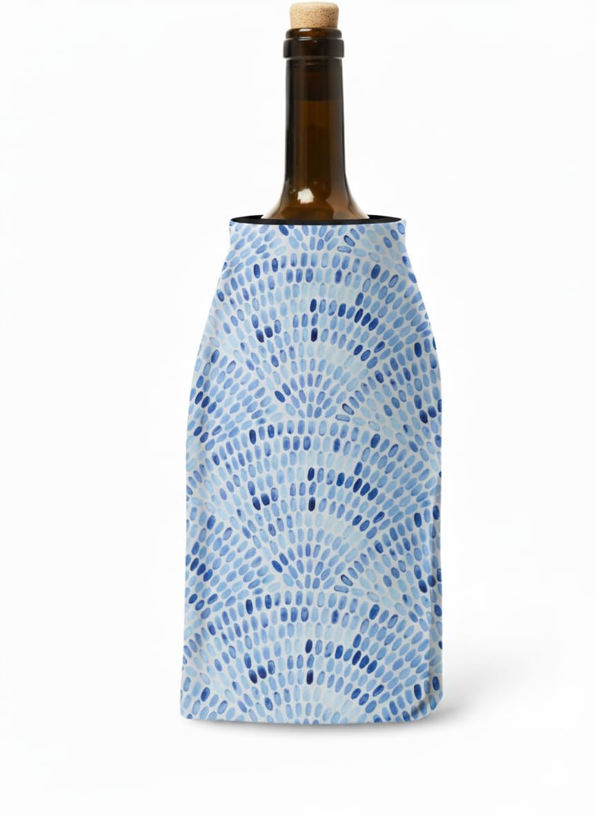 Core Kitchen 2-Piece Bottle Chilling Sleeves, Blue Mosaic – Reusable Insulated Cooling Sleeves for Wine, Champagne & Beverage Bottles – Keeps Drinks Cold for Hours, Flexible Ice Wrap Design — Amazon image 2