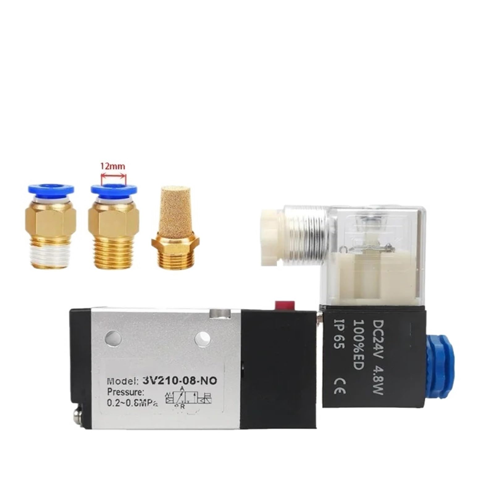 Électrovanne pneumatique 3V210-08 vanne pneumatique 3 voies AC110V NO 12mm