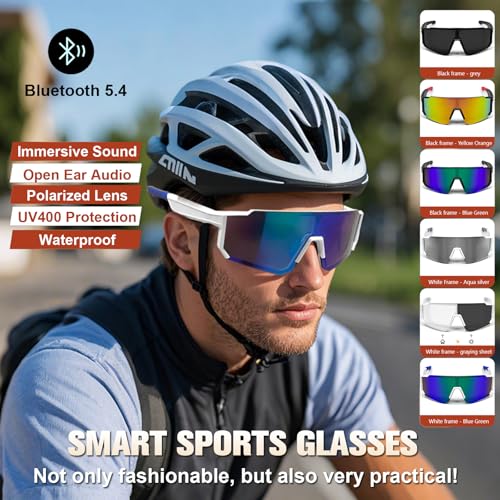 Gafas de sol Bluetooth polarizadas inalámbricas con auriculares abiertos 2