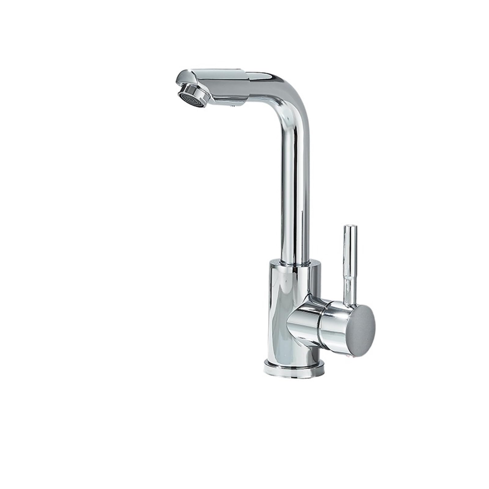 Grifo de lavabo monomando para baño, mezclador cromado con caño giratorio para agua fría y caliente