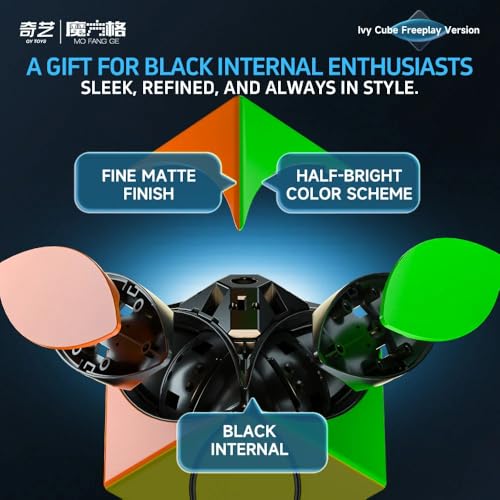 Image of Hawkister QiYi Ivy Cube V2 Tiled (Freeplay Edition) | Upgraded Skewb Shape Mod Speed Puzzle | Durable Embedded Tiles & Black Base, 56mm Professional Leaf Cube with Smooth Alignment-Free Turning