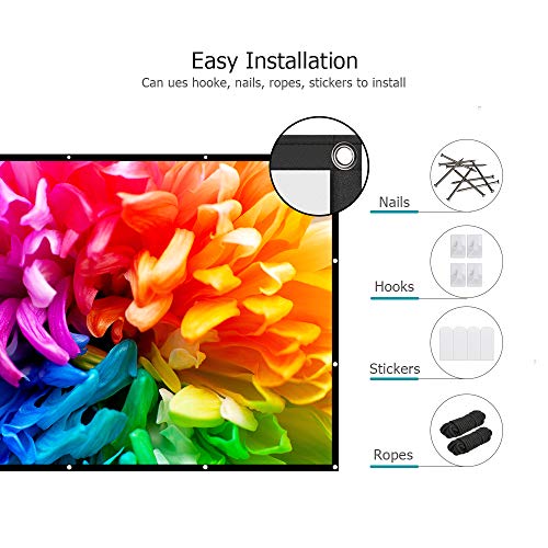 image for VANKYO Projector Screen 100 Inches 16:9 Portable Indoor Outdoor Projec