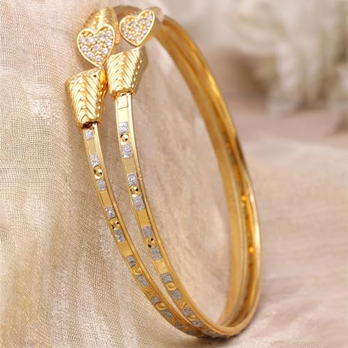Gold-Plated American Diamond Bangle Bracelet