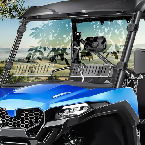 Drieaco UFORCE 600 Front Windshield with Adjustable Airflow Vent Fits for 2021 2022 2023 2024 2025 CFMOTO UForce 600 Accessories Parts, Clear PC Scratch Resistant UTV Front Full Windshield for CF MOTO