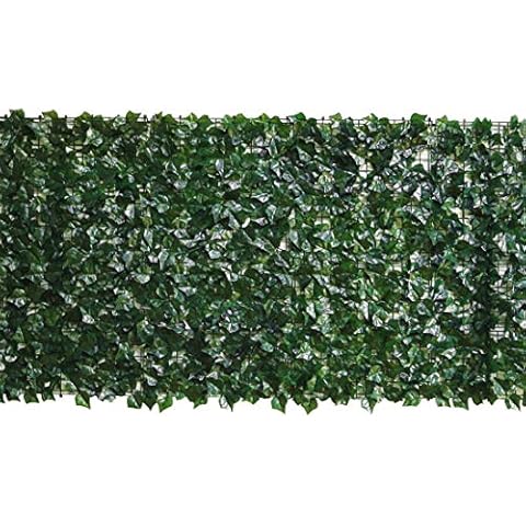 Artificial Ivy Fence Privacy Screen,40x118inch Faux Ivy Hedges Balcony Fence Ivy Leaf Greenery Expandable Plants Wall Hanging,Outdoor Fake Foliage Decoration for Garden Deck Panel Yard Porch Patio Cover