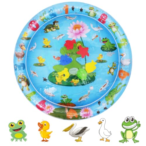 OSDUE Water Sensor Play Mat for Pets Thickened Inflatable Water Bed with Interactive Fish Design